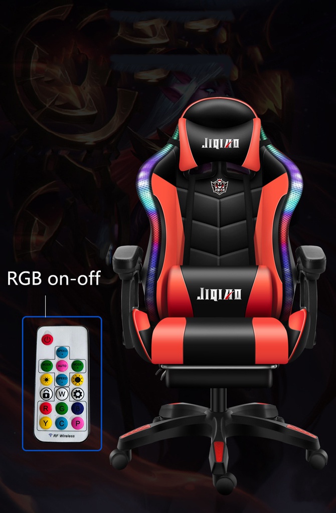 Chaise Gaming PowerGaming LED RGB Noir avec Repose Pieds