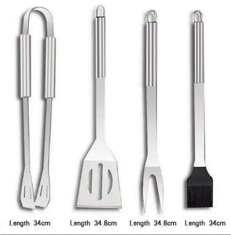 Kit de 18 ustensiles de barbecue en acier inoxydable. Housse de rangement._4