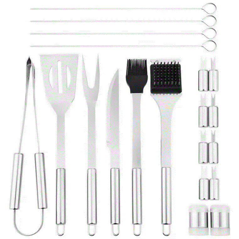 Kit de 20 ustensiles de barbecue en acier inoxydable_1