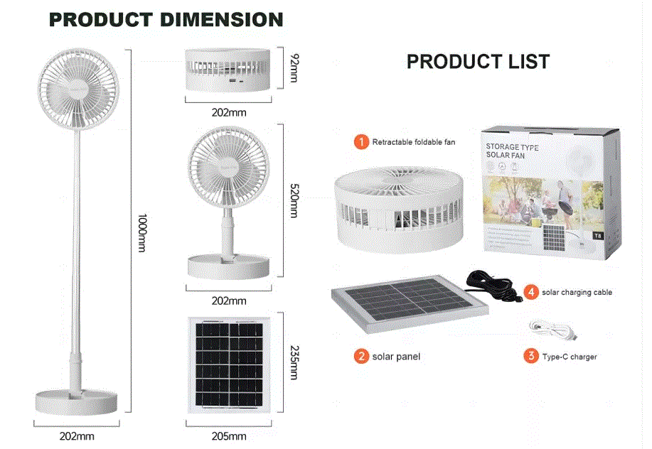 MINI VENTILATEUR SOLAIRE USB RECHARGEABLE_8