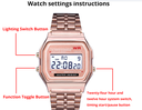 Montre Sport digitale, cadran lumineux, multifonctions, acier inoxydable._3