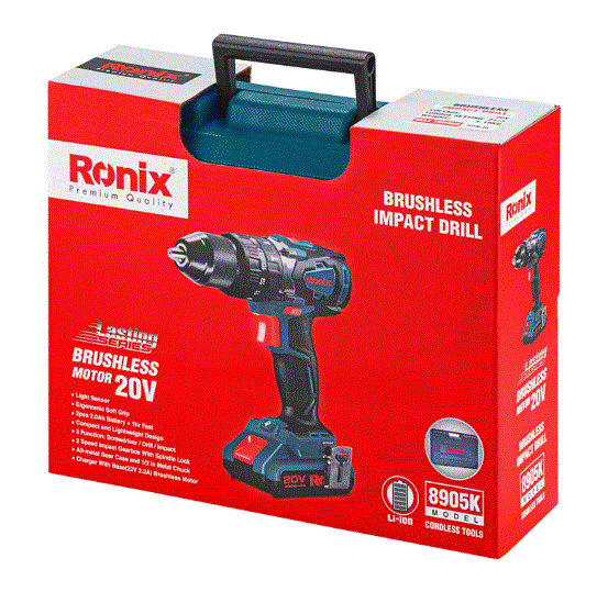 RONIX  8905K PERCEUSE VISSEUSE SANS FIL & SANS BALAIS 20V KIT COFFRET_1