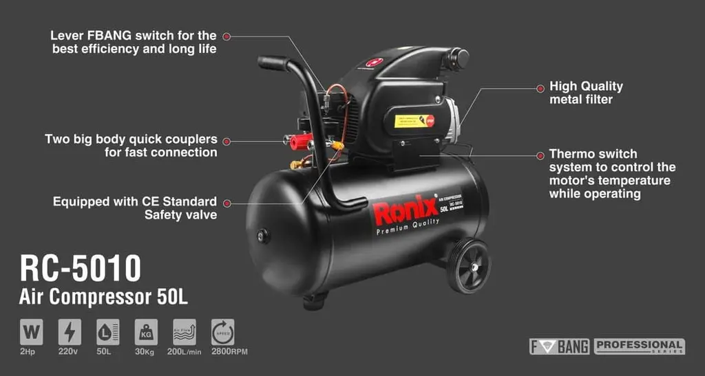 RONIX Compresseur air 50L 1490W RC-5010_1