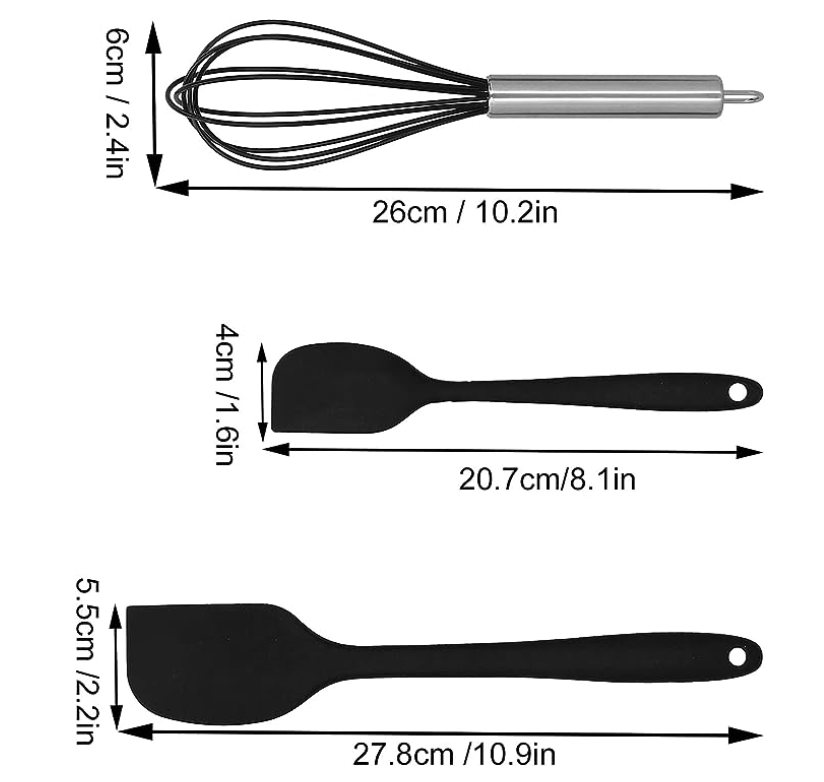 Set de 5 spatules en silicone noir_2