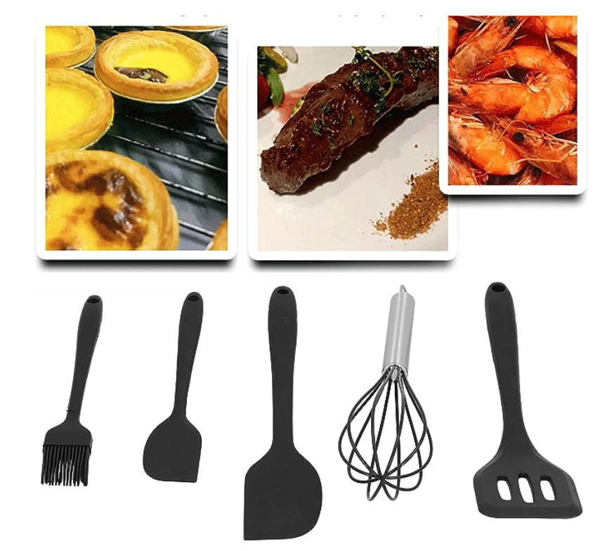 Set de 5 spatules en silicone noir_3