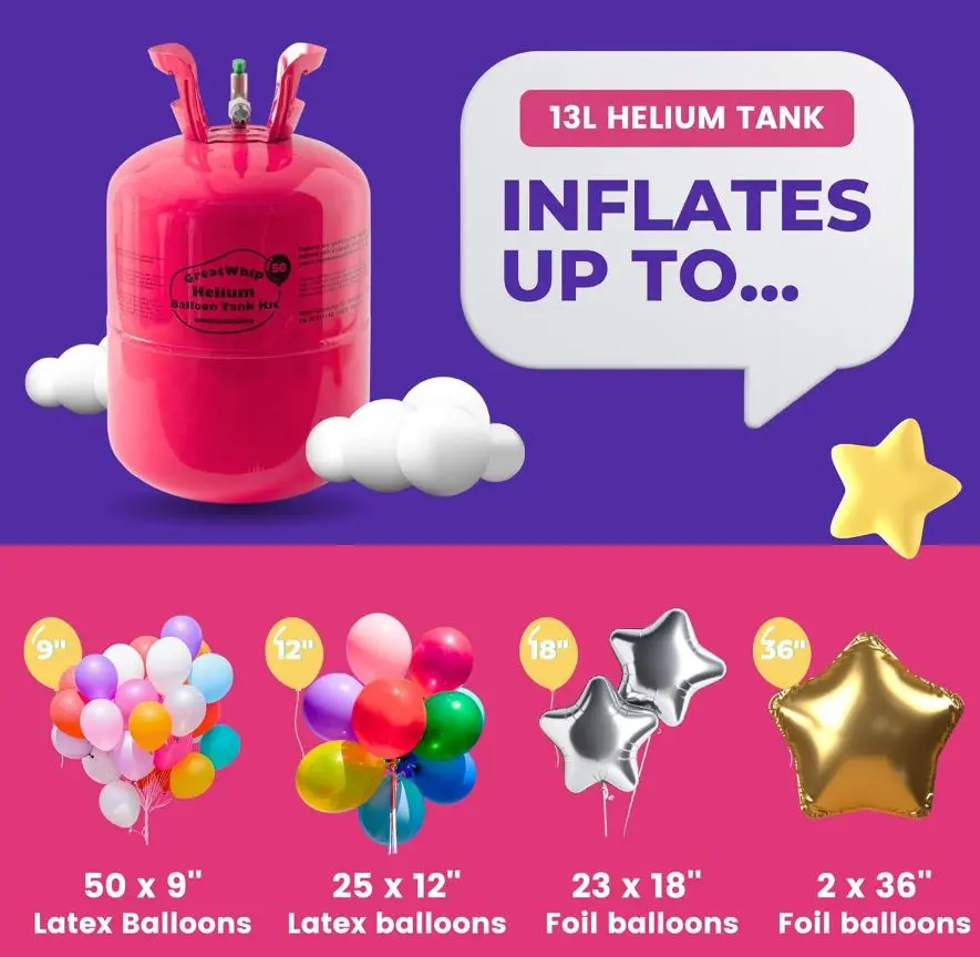 HELIUM BALLOON TANK KIT 13L avec 50_23cm ballon en latex & Ruban_1.webp