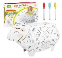 Kit créatif mouton 3D en carton à assembler et colorier. Vendu avec 3 feutres._4.webp