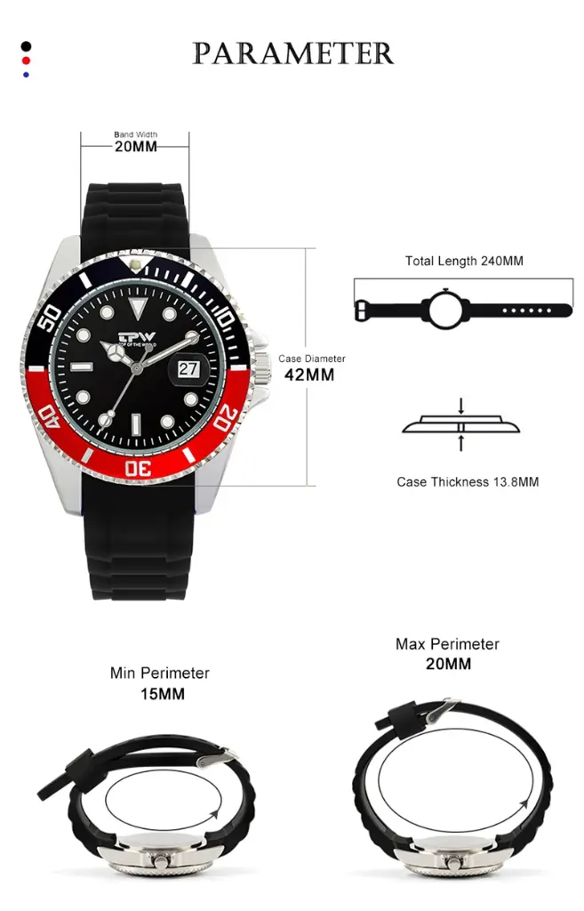 Montre aviateur, Noir ou Rouge - Noir._1.webp