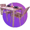 Table jardin carrée  aluminium beige_2.webp