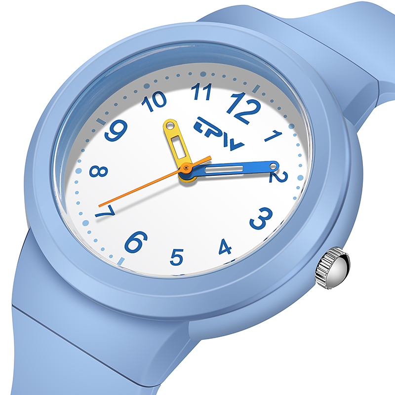 Montre en silicone pour enfants. Bleu, Rose ou Noir.