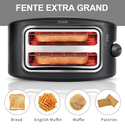 Grille pain inox 2 fentes larges - 800 W