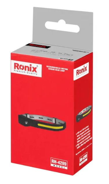 RONIX Lampe frontale rechargeable 5 W avec détecteur de mouvement 350 lm RH-4289