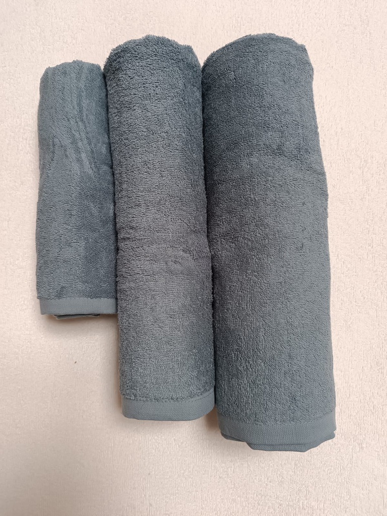 Serviette de bain en coton bleu/gris 90cm*150cm