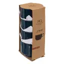 Coffie 4 tasses retro bleu 10cl, bleu encre