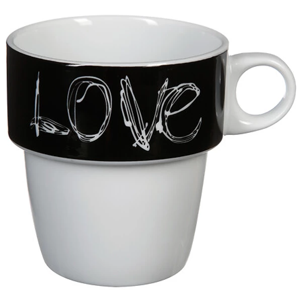 Rack 6 mugs m love 26cl, multicolore