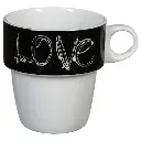 Rack 6 mugs m love 26cl, multicolore