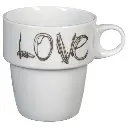 Rack 6 mugs m love 26cl, multicolore
