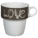Rack 6 mugs m love 26cl, multicolore