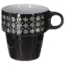 rack 6 mugs m ethnik 26cl, noir & blanc