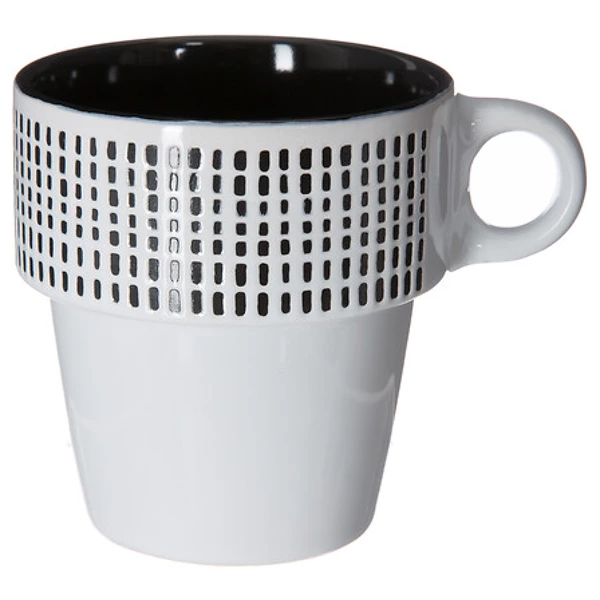 rack 6 mugs m ethnik 26cl, noir & blanc