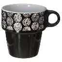 rack 6 mugs m ethnik 26cl, noir & blanc