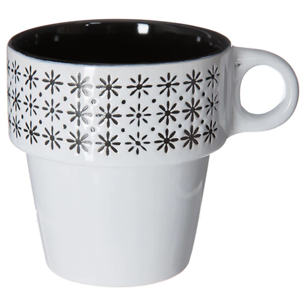 rack 6 mugs m ethnik 26cl, noir & blanc