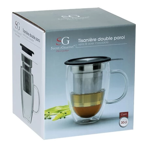 Tisaniere db paroi clea 30cl, transparent