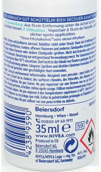 Nivea Déodorant Spray 35ml Sec Actif pour Femme