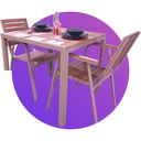 Table jardin carrée  aluminium beige