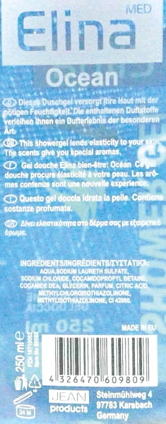 Gel Douche Elina Wellness 250ml Ocean