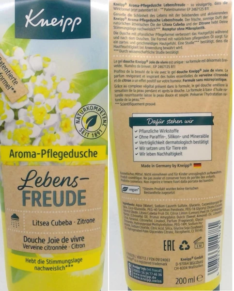 Douche Gel 200ml zeste de citron Kneipp