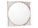 miroir rond avec poignée en simili-cuir bronze pet