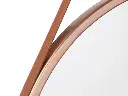 miroir rond avec poignée en simili-cuir bronze pet