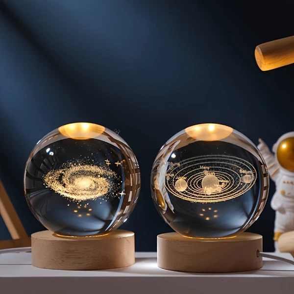 Lampe de table moderne en forme de boule de cristal