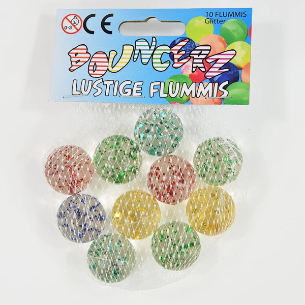 Bouncerz, paillettes, flummies, lot de 10, boules 