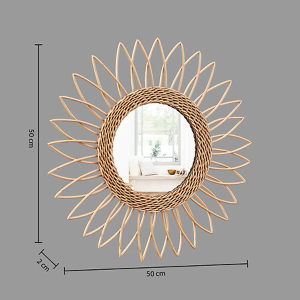 Miroir rtn fleur yasmina d50, beige moyen