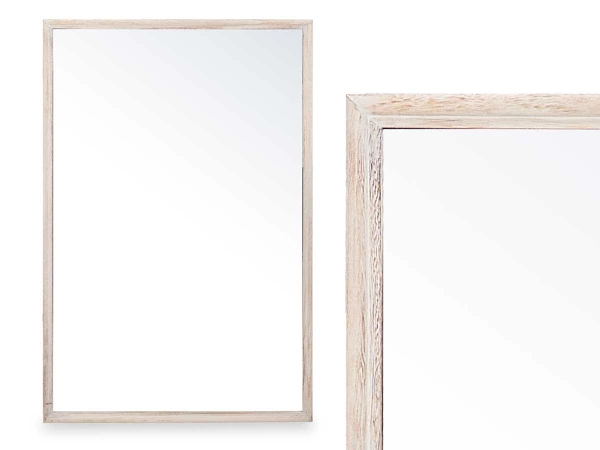 Miroir mural cadre en bois 80 x 120 cm naturel