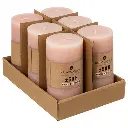 Bougie ronde olia rose 6.8x14, rose clair