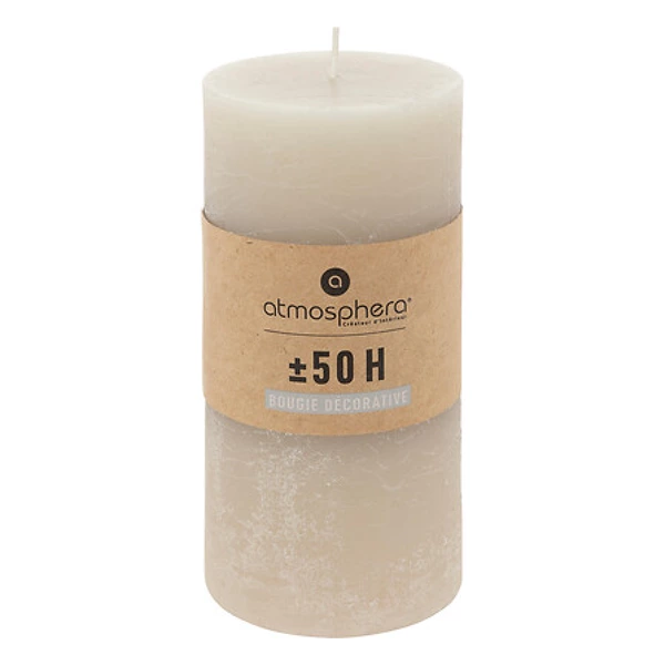 bougie ronde olia tp 6.8x14, beige