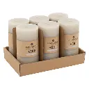 bougie ronde olia tp 6.8x14, beige