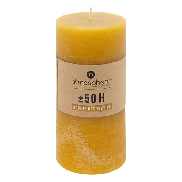 Bougie ronde olia jaune 6.8x14, moutarde