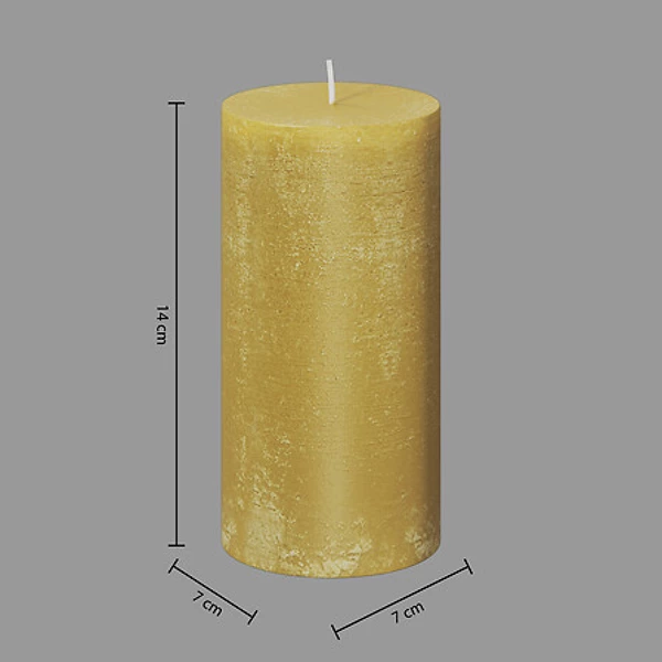 Bougie ronde olia jaune 6.8x14, moutarde