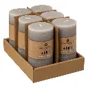 Bougie ronde olia gris 6.8x14, gris