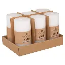 Bougie ronde olia blanche 6.8x14, blanc