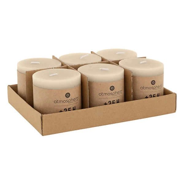 bougie ronde olia tp 6.7x7, taupe