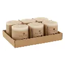 bougie ronde olia tp 6.7x7, taupe
