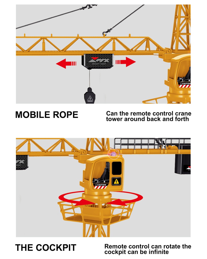 GRUE A TOUR EN ALLIAGE A TELECOMMANDE