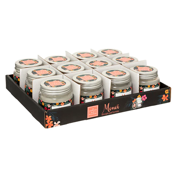 Bougie votive verre moni monoi 65g, multicolore
