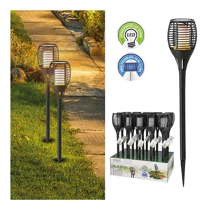 Torche solaire LED XXL torche de jardin noire 75cm