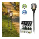 Torche solaire LED XXL torche de jardin noire 75cm